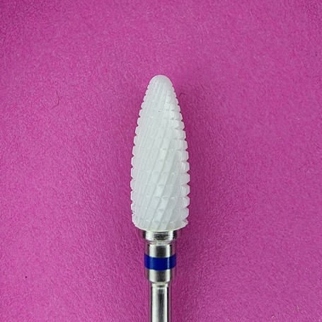 Ceramic nail drill bit coarse "Flame White Medium", pear form