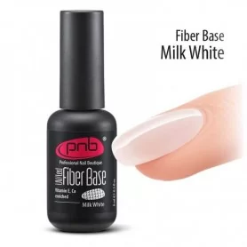 Kaučiukinė Gelinio Lako Bazė PNB Fiber UV/LED Base White Milk