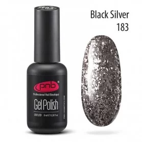 PNB STAR WAY BLACK SILVER 183 / Żelowy lakier do paznokci 8 ml