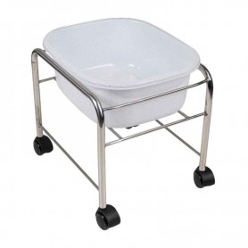 STRAIGHT PEDICURE TRAY WITH CHROME WHEELS