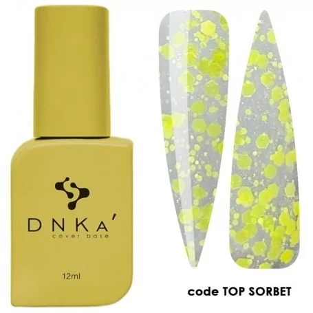 DNKa Top Sorbet (transparent with neon yellow flakes), 12 ml
