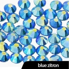 Glass Nail Rhinestones SS10 Blue Zircon AB 50 pcs.