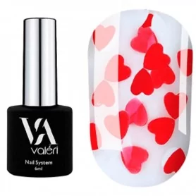 Valeri Top Love is... Red (transparent with red hearts), 12 ml