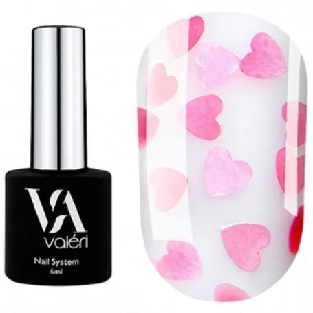 Valeri Top Love is... Pink (transparent with pink hearts), 6 ml