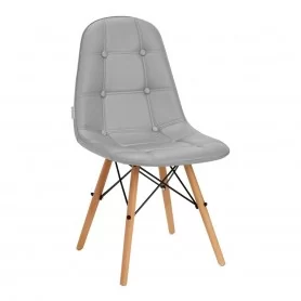 4Rico Skandinaviška kėdė QS-185 iš eko pilkos odos