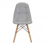 4Rico Skandinaviška kėdė QS-185 iš eko pilkos odos