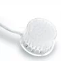 Round brush for manicure and dust with a colorless handle.