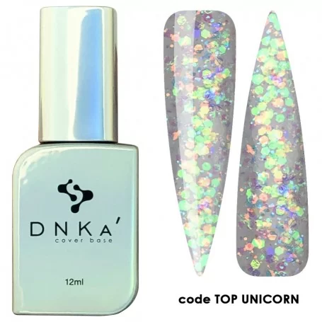 DNKa Top Unicorn (caurspīdīgs ar mirdzošām pārslām), 12 ml