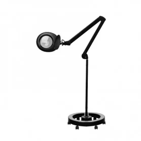 Elegante 6025 60 LED smd 5d melna lampa ar palielināmo stiklu un statīvu