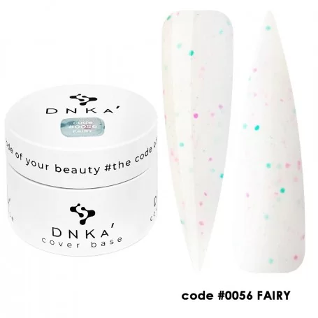 0056 DNKa Cover Base 30 ml (white with green and pink sprinkles)