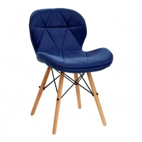 4Skandinaviška kėdė "Rico QS-186", tamsiai mėlynas aksomas