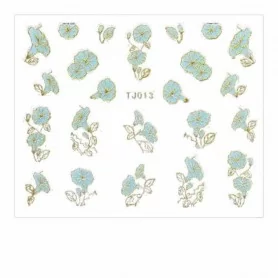 3D STICKERS TJ013 MINT WITH GOLD RIBBON