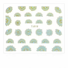 3D STICKERS TJ019 MINT WITH GOLD RIBBON