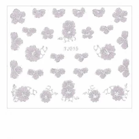 3D STICKERS TJ015 POWDER PINK WITH SILVER RIBBON