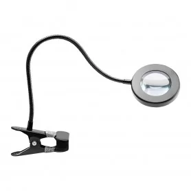 Светодиодная лупа-лампа-змейка-кольцо для стола черная