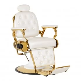 Fotel fryzjerski Gabbiano Francesco Gold, białe złoto