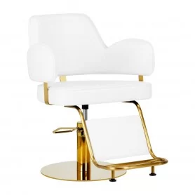 Fotel fryzjerski Gabbiano Linz NQ, białe złoto