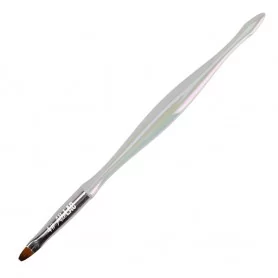 Gel brush, size 4, white, oval, bristles 6 mm AlleLac