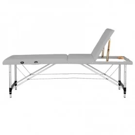 Aluminiowy składany stół do masażu Activ Fizjo Comfort, 3 segmenty, szary