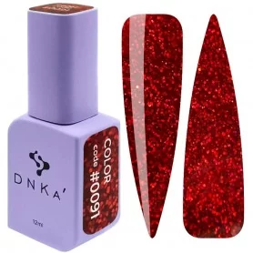 DNKa Gel Nail Polish 0091 (red with glitter), 12 ml
