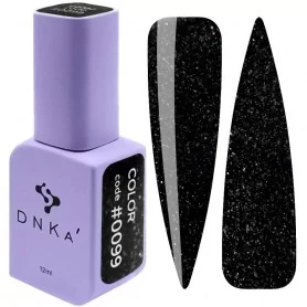 DNKa Гель-лак для ногтей 0099 (черный с блестками), 12 мл