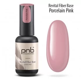 Revital Fiber Base PNB, Porcelain Pink, HEMA FREE (ar neilonšķiedrām), 8 ml