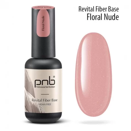 Revital Fiber Base PNB, Floral Nude, HEMA FREE (ar neilona šķiedrām), 17 ml