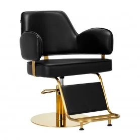 Hairdressing chair Gabbiano Linz gold black disc