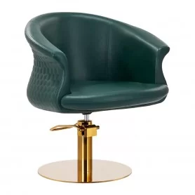 Fotel fryzjerski Gabbiano Wersal, butelkowe złoto