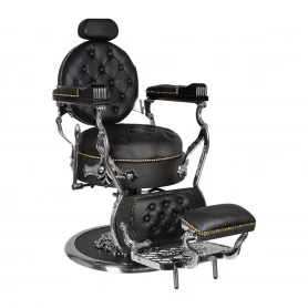 Hairdressing chair Gabbiano Cesare Silver black