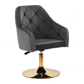 4Swivel chair Rico QS-BL14G, gray velvet