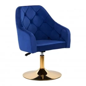 4Вращающееся кресло Rico QS-BL14G темно-синий бархат