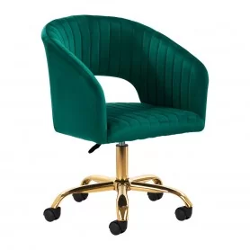 4Вращающееся кресло Rico QS-OF212G бархатный зеленый