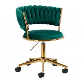 4Riko QS-GW01G rotējošais krēsls velts zaļš