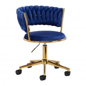 4Вращающееся кресло Rico QS-GW01G бархат темно-синий