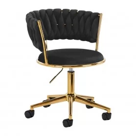 Krzesło obrotowe 4Rico QS-GW01G aksamitne czarne