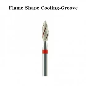 Diamond cutter "Cooling - Groove Flame Shape F" Ø2.5mm, Fine"