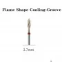 Deimantinė freza "Cooling - Groove Flame Shape F" Ø2.7mm, Gerai"