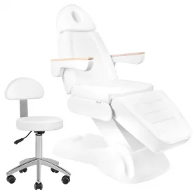 SILLON Lux 273b elektrokozmetyczne krzesło + 304 stolik biały