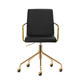 Vanity chair QS-OF211G, black gold