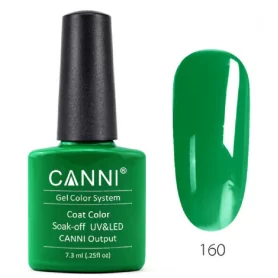 160 Bright Green 7.3ml Canni Lakier do paznokci UV LED