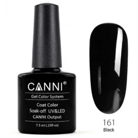 161 Pure Black 7.3ml Canni Soak Off UV LED Nail Gel Polish