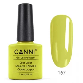 167 Mustard Yellow 7.3ml Canni Soak Off UV LED Nail Gel Polish