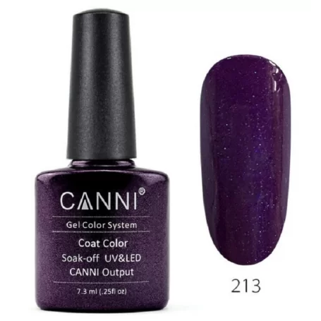 213 Deep Purple Pearl 7.3ml Canni Soak Off UV LED Nail Gel Polish