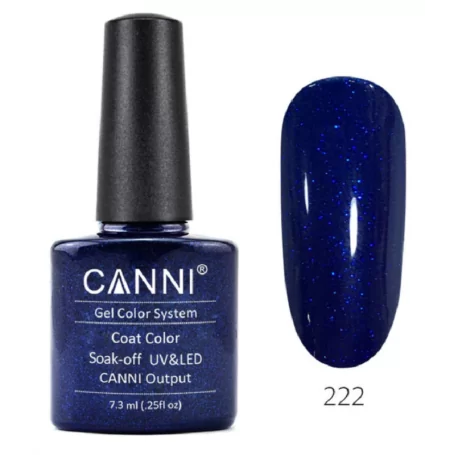 222 Deep Blue Pearl 7.3ml Canni Soak Off UV LED Nail Gel Polish