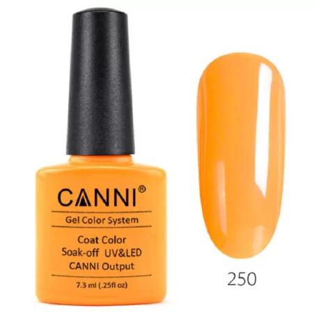 250 Luminous Orange 7.3ml Canni Soak Off UV LED Nail Gel Polish
